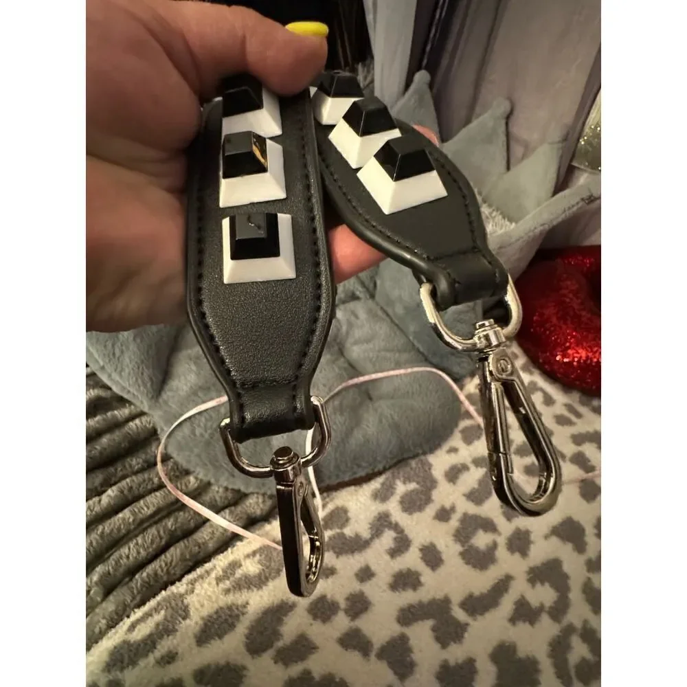 Add on bag/purse/pocketbook novelty strap black white red belt/strap